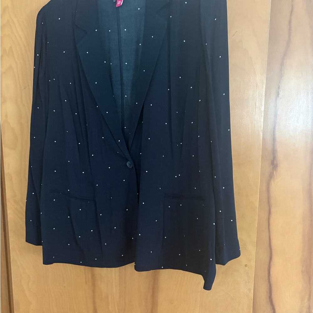 Vince Camuto Navy Polka Dot Blazer
